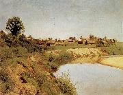 Levitan, Isaak Village at the Flubufer painting